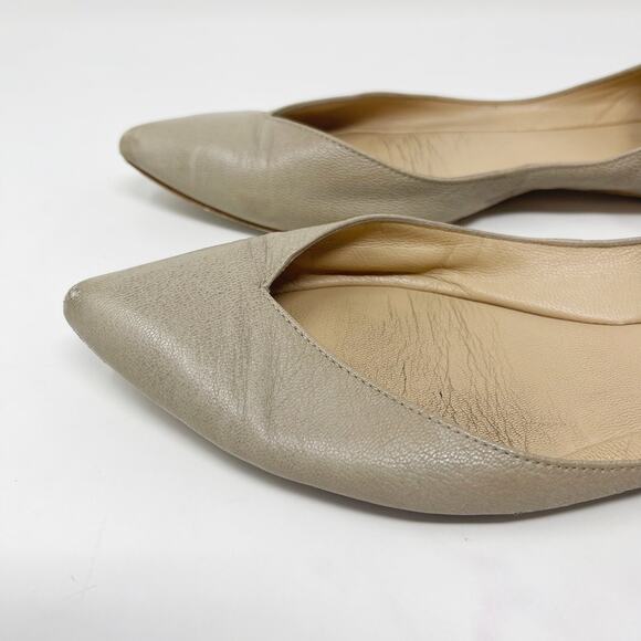 Belle by Sigerson Morrison Size 7.5 Cream Sable Flats Ankle Strap Pointed Toe - Picture 9 of 15
